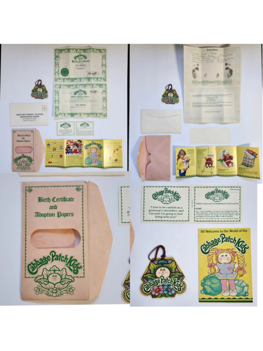 Vtg 1983 Cabbage Patch Kids Doll Ella Brenda HM #2 KT Factory Coleco Box Papers